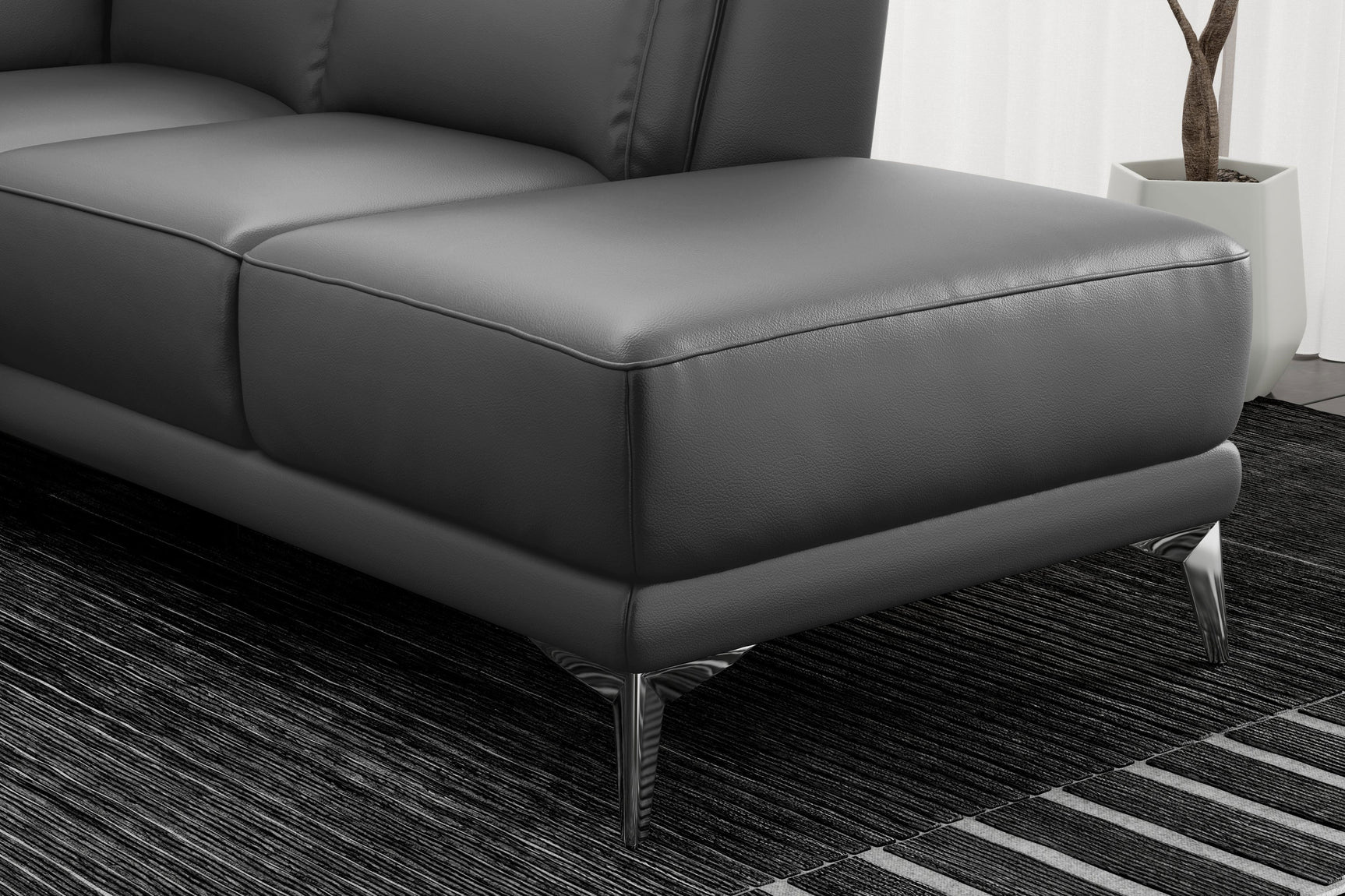 Canapé sectionnel inclinable en cuir Pista