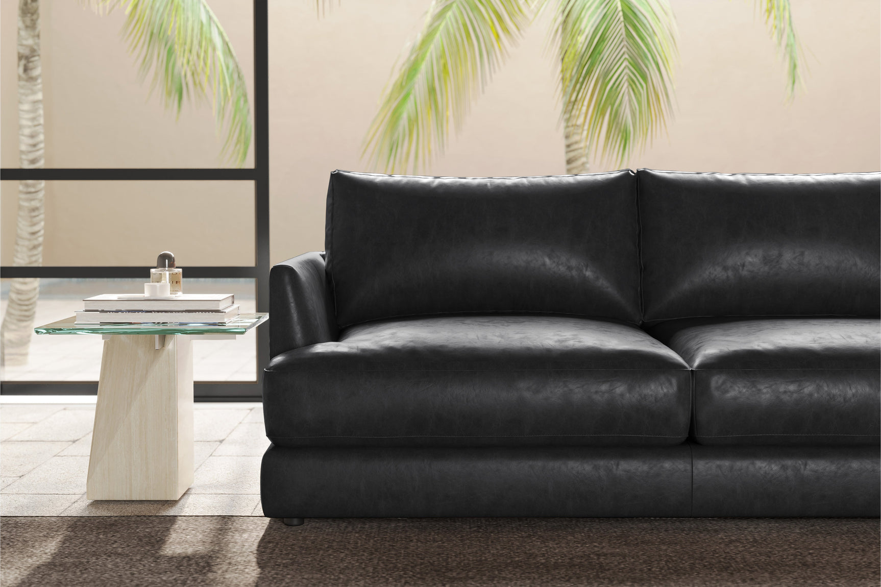 Serena Leather Sectional Sofa