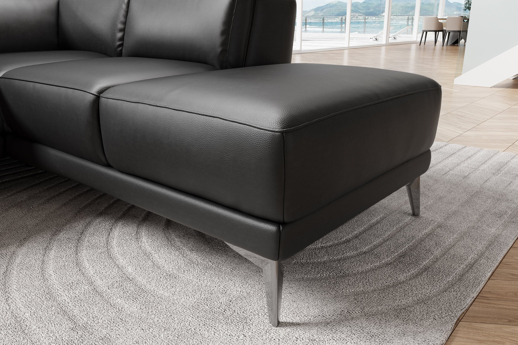 Sofá seccional reclinable de cuero Pista