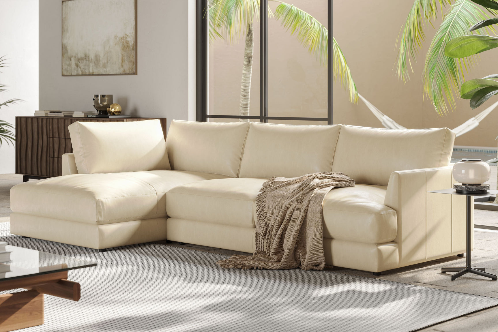Serena Leather Sectional Sofa