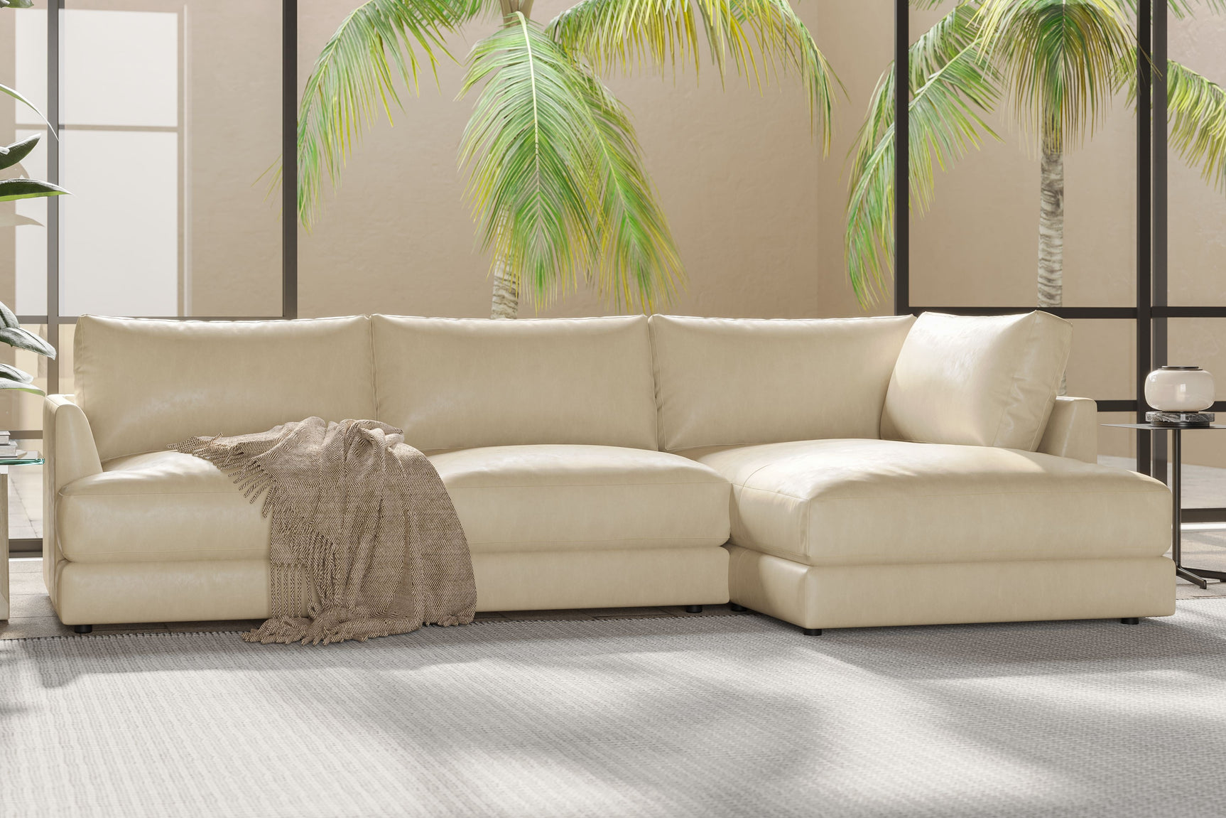 Serena Leather Sectional Sofa