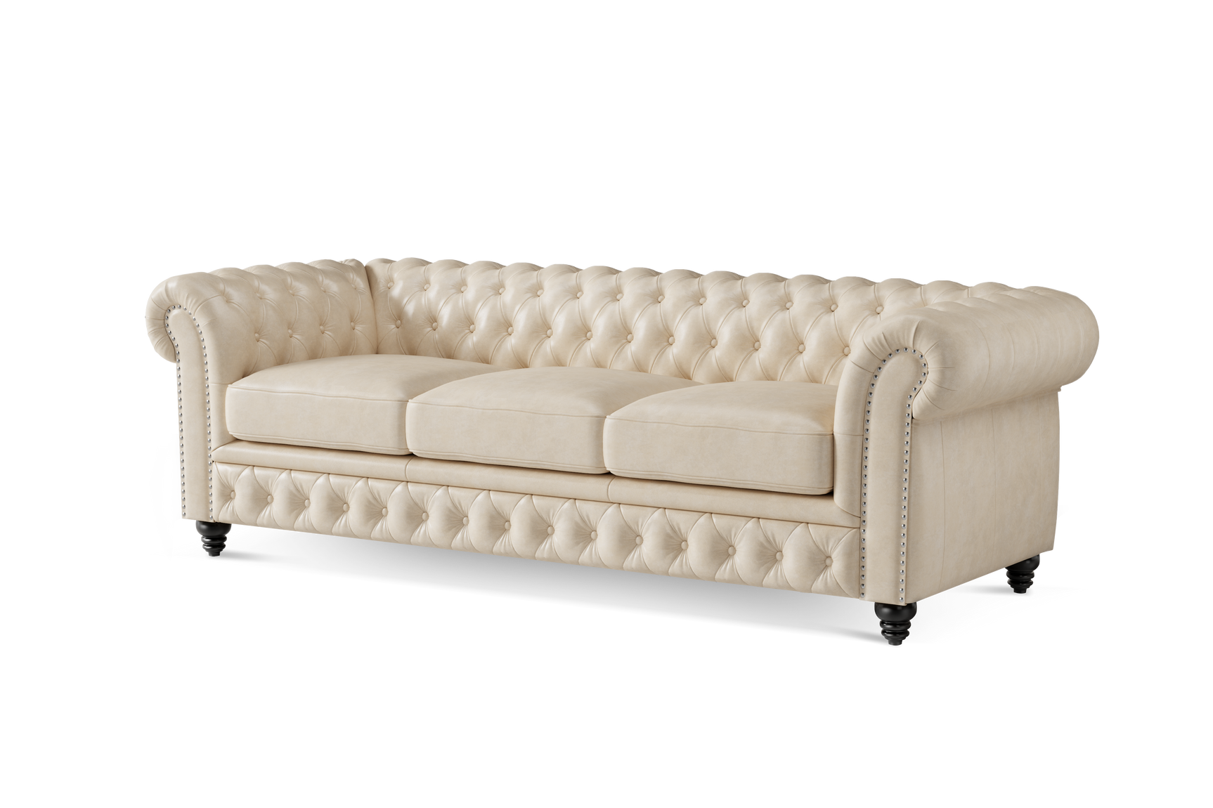 Sofá Chesterfield de cuero Parma