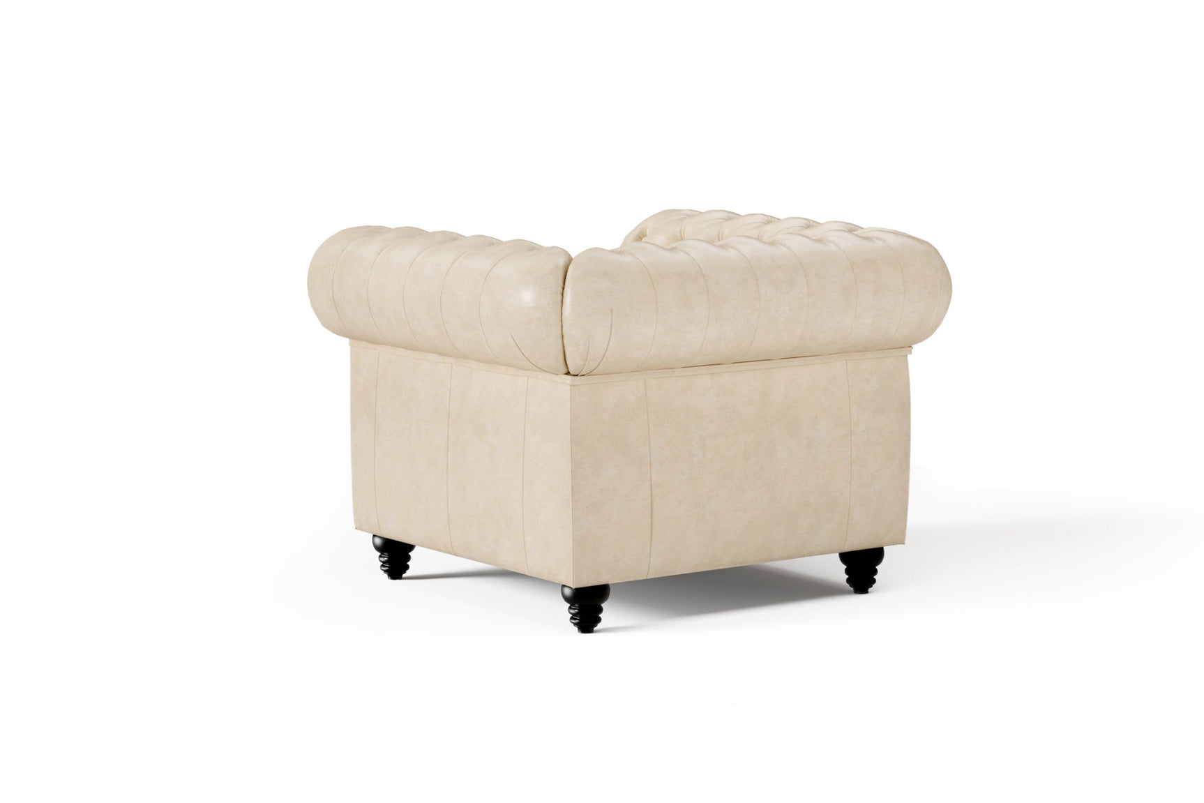 Fauteuil d'appoint Chesterfield en cuir Parme