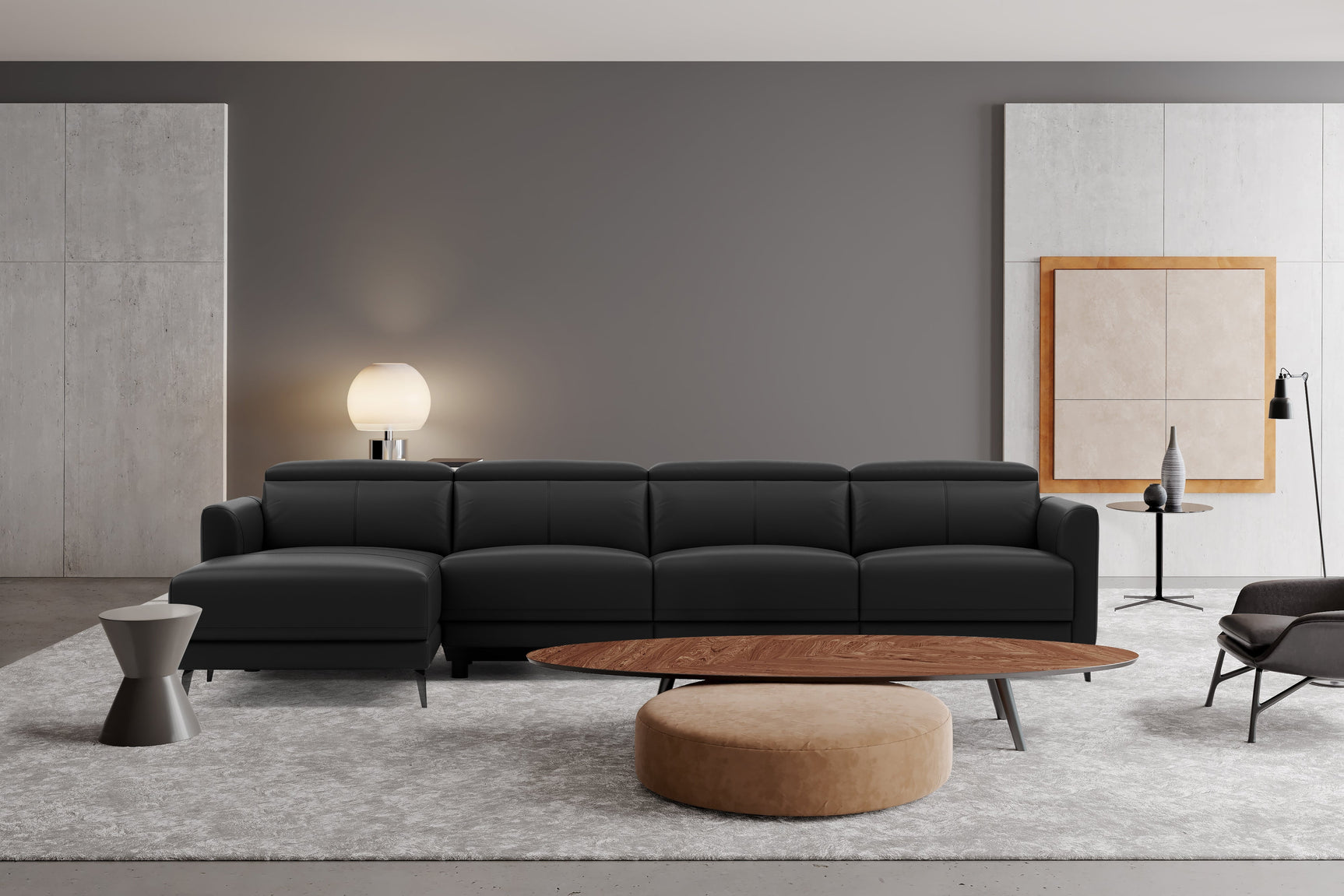 Andria Leather Reclining Sectional Sofa