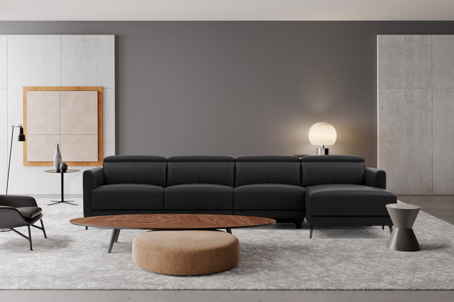 Andria Leather Reclining Sectional Sofa