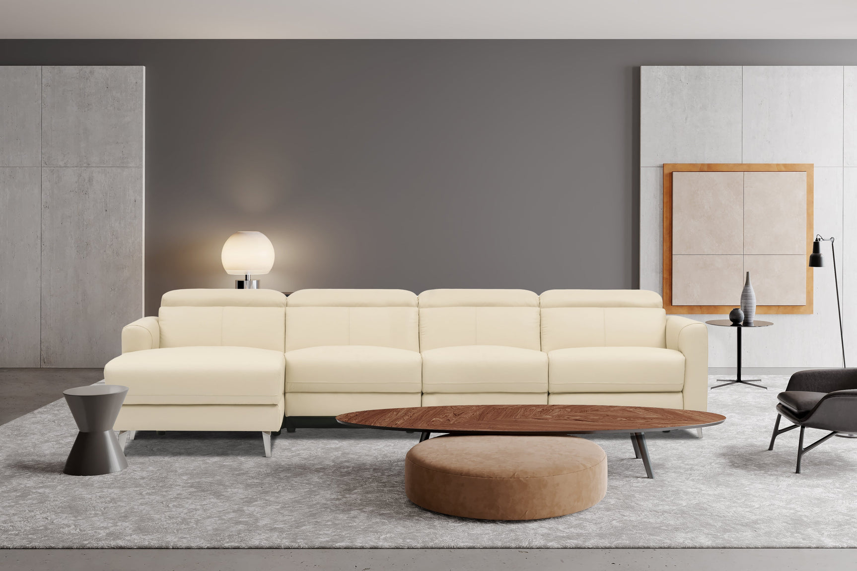 Andria Leather Reclining Sectional Sofa