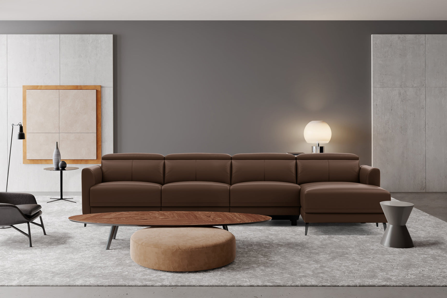 Andria Leather Reclining Sectional Sofa