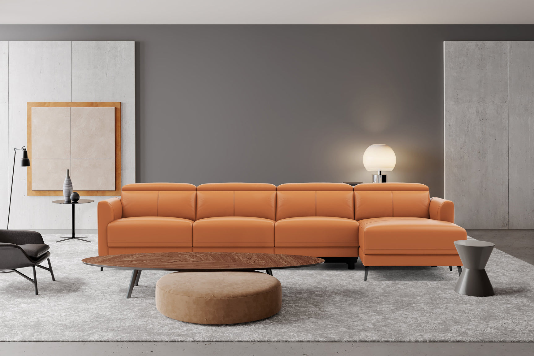 Andria Leather Reclining Sectional Sofa