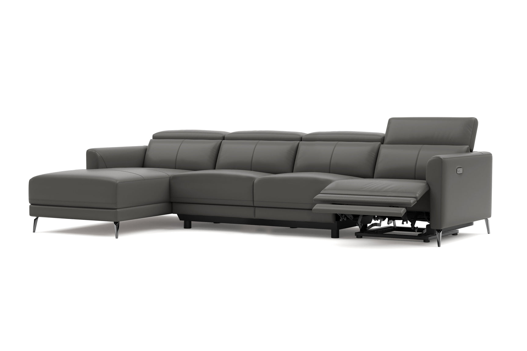 Andria Leather Reclining Sectional Sofa