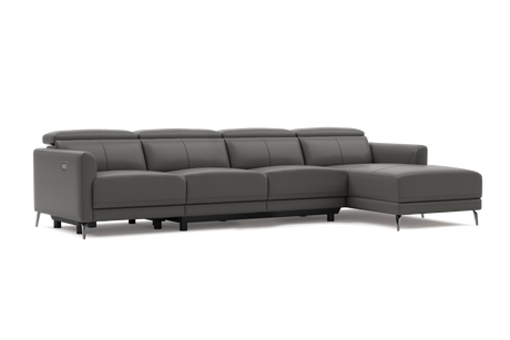 Andria Leather Reclining Sectional Sofa
