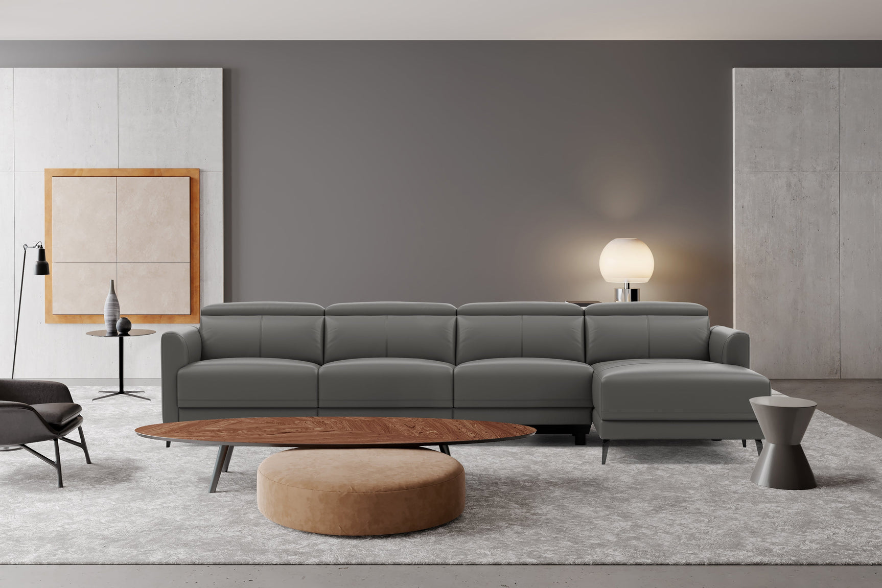 Andria Leather Reclining Sectional Sofa