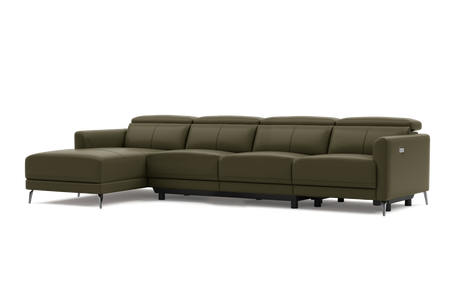 Andria Leather Reclining Sectional Sofa