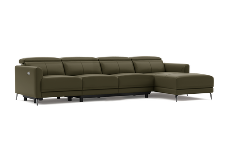 Andria Leather Reclining Sectional Sofa