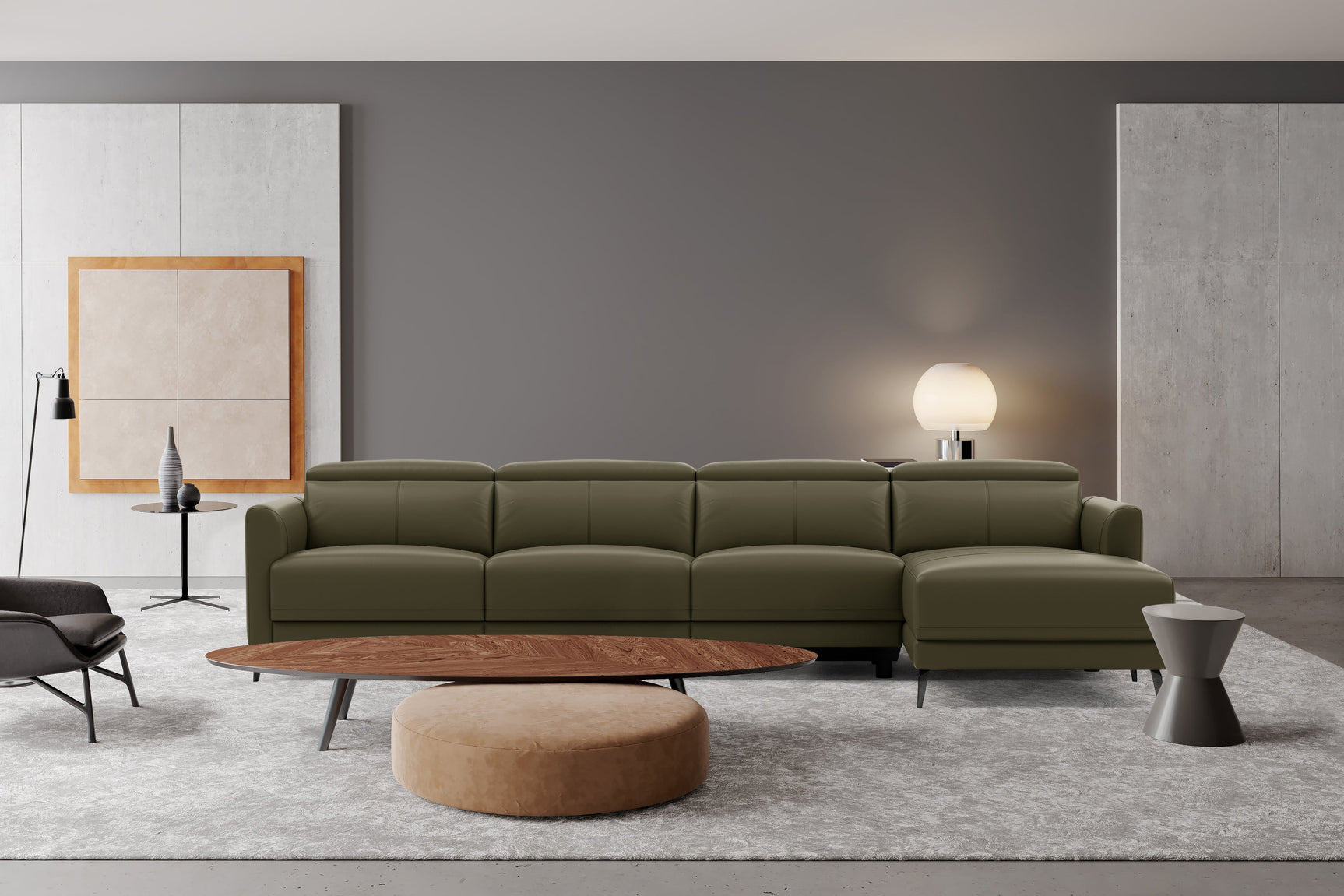 Andria Leather Reclining Sectional Sofa