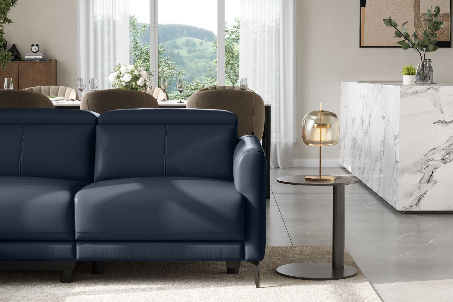 Andria Leather Reclining Sectional Sofa