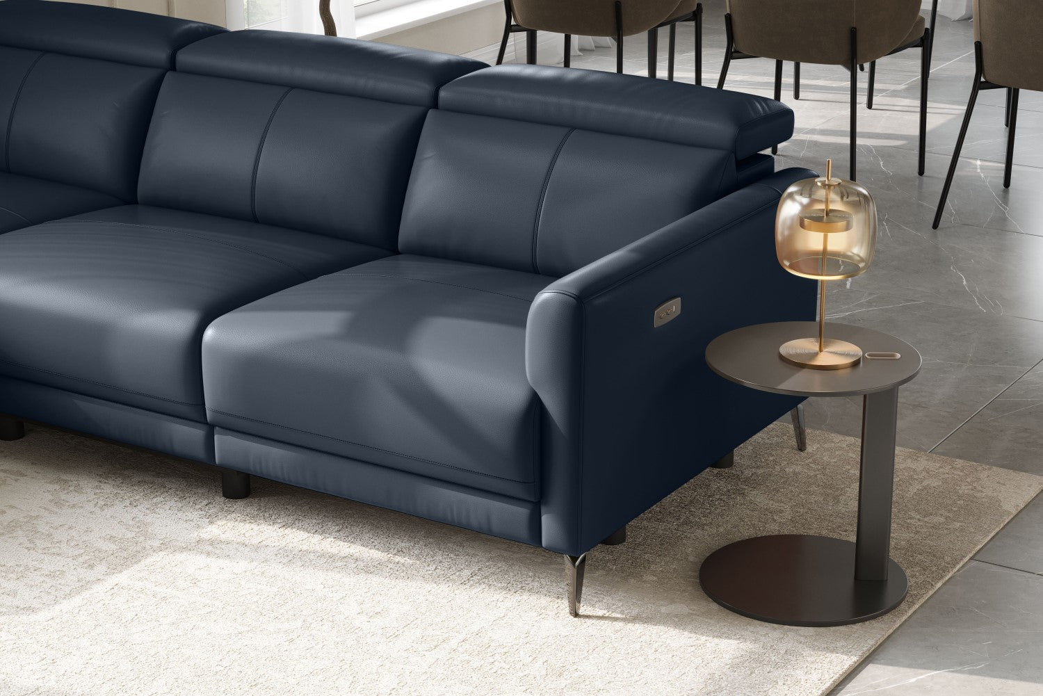 Andria Leather Reclining Sectional Sofa