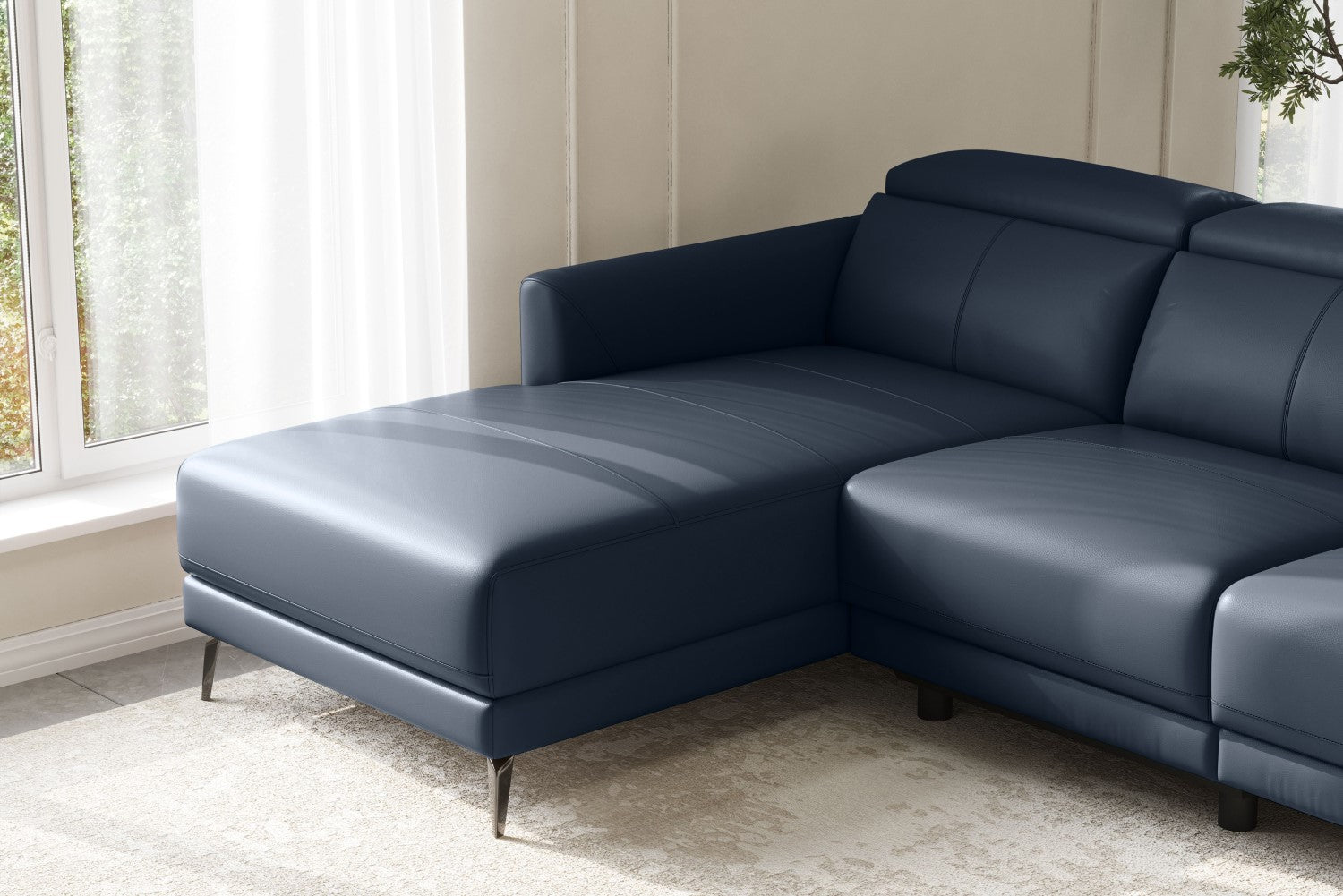 Andria Leather Reclining Sectional Sofa
