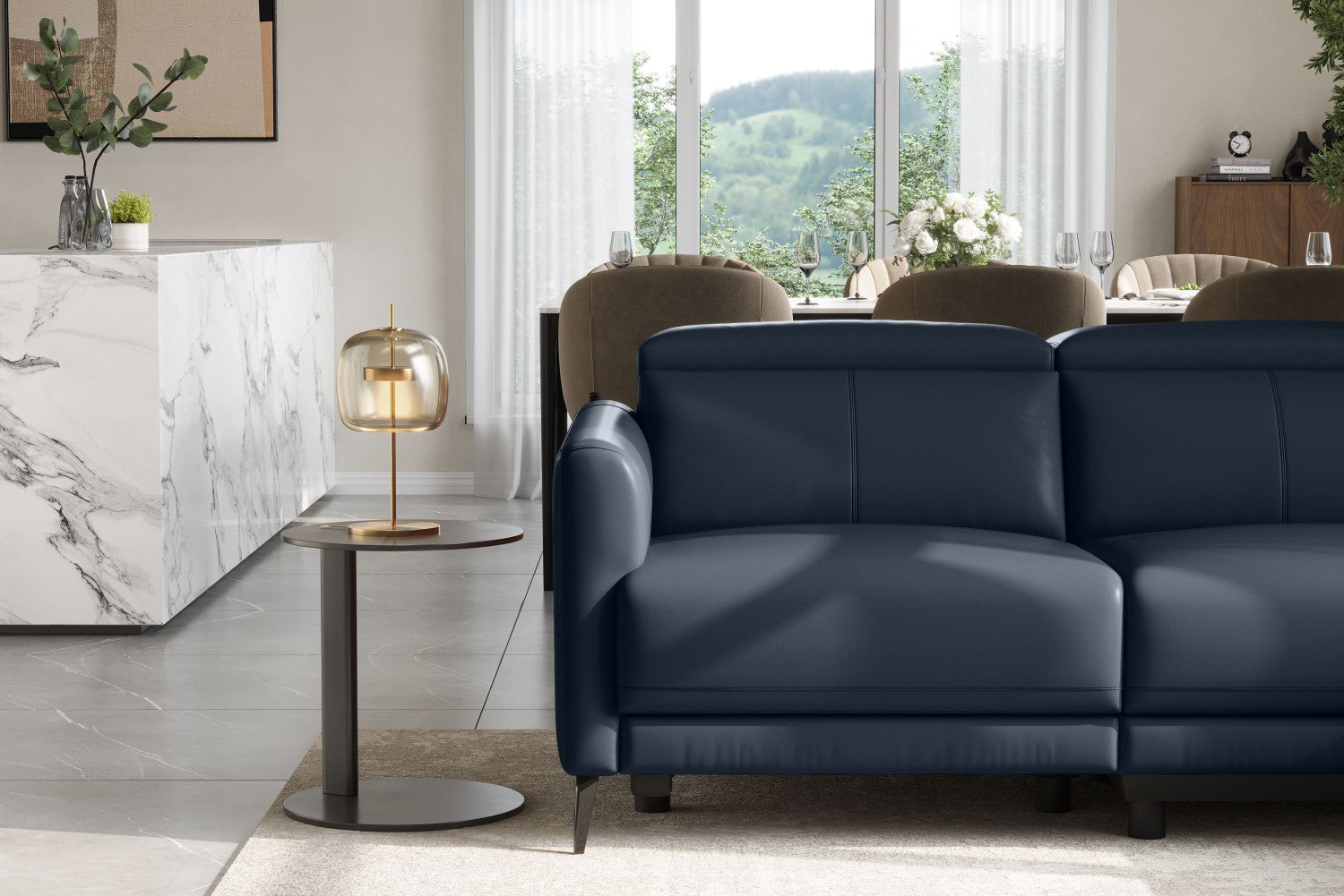 Andria Leather Reclining Sectional Sofa