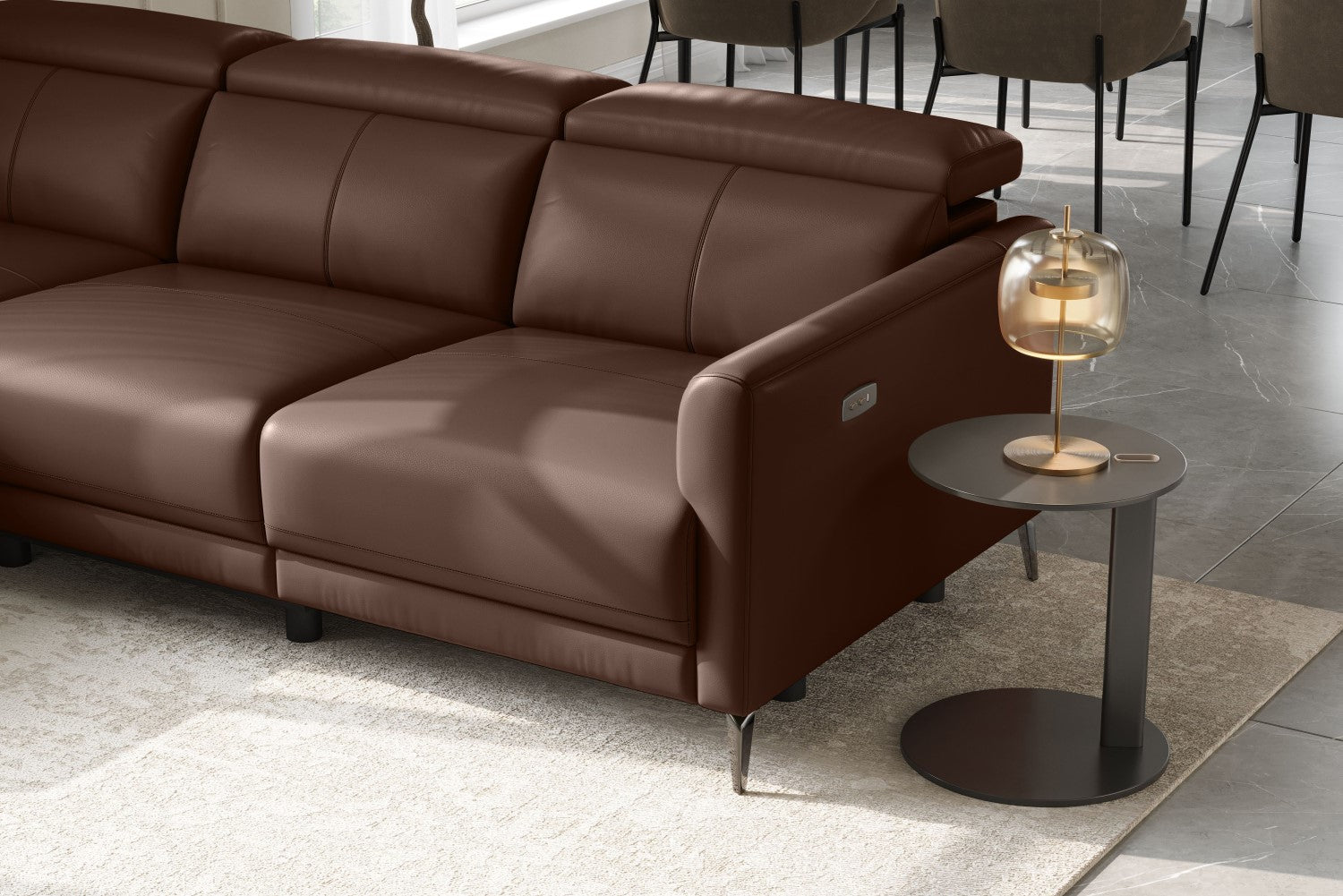 Andria Leather Reclining Sectional Sofa
