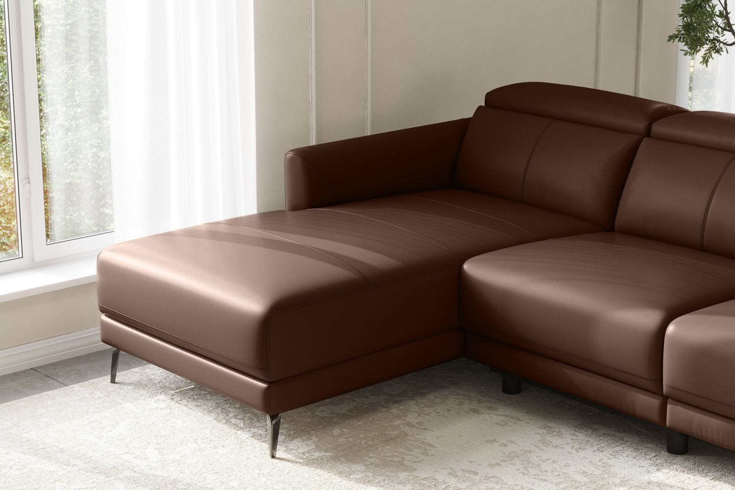 Andria Leather Reclining Sectional Sofa
