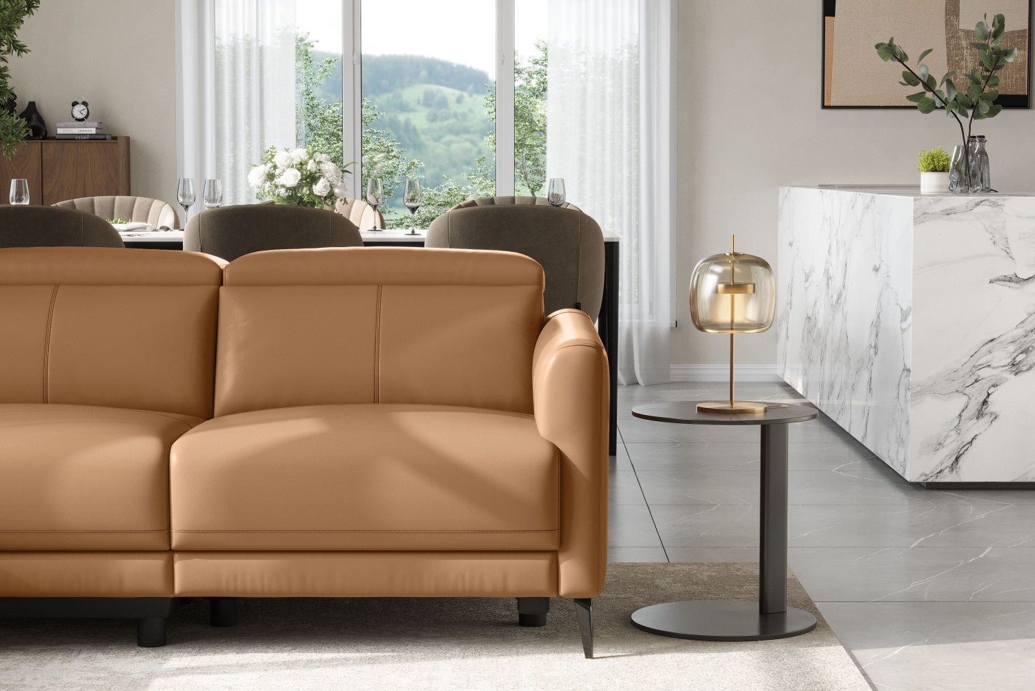 Andria Leather Reclining Sectional Sofa