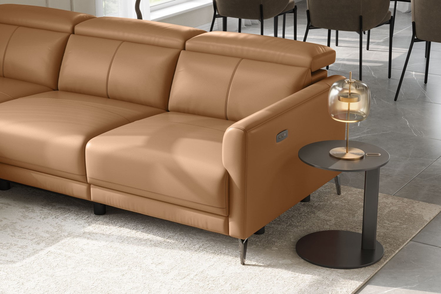 Andria Leather Reclining Sectional Sofa
