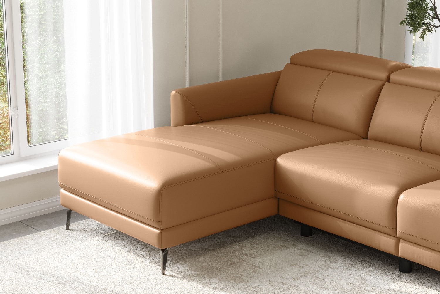 Andria Leather Reclining Sectional Sofa
