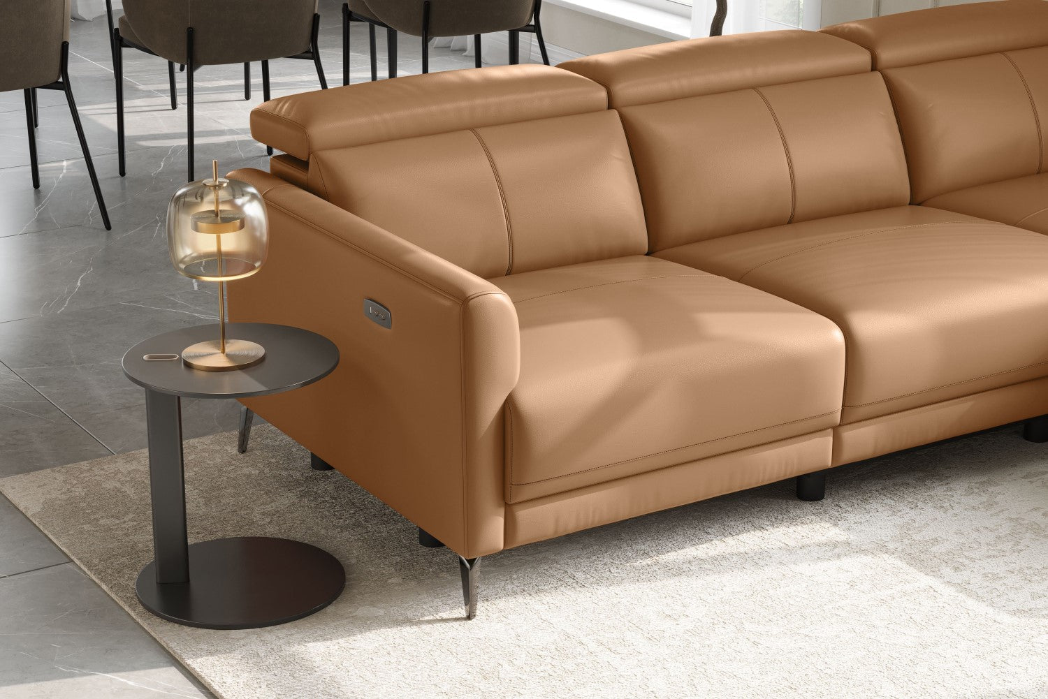 Andria Leather Reclining Sectional Sofa