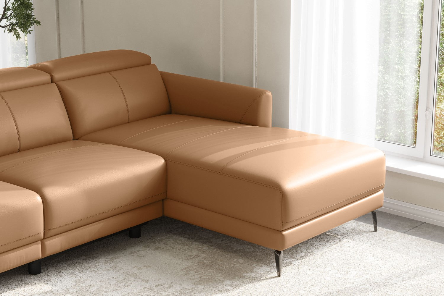 Andria Leather Reclining Sectional Sofa