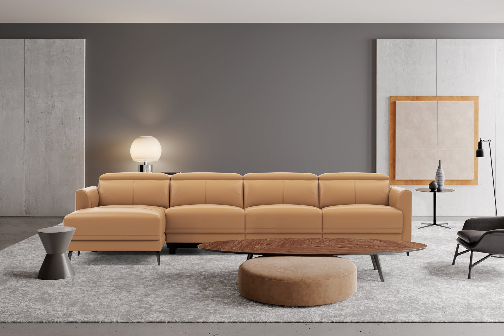 Andria Leather Reclining Sectional Sofa