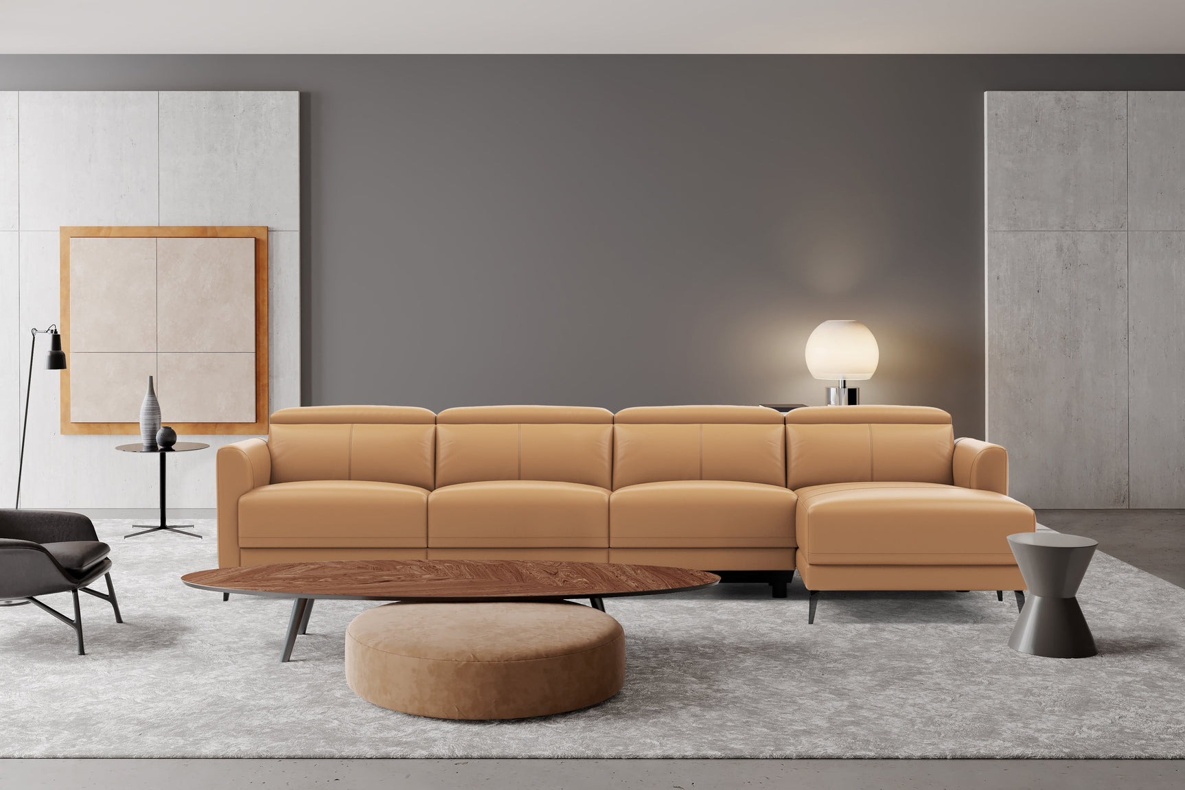 Andria Leather Reclining Sectional Sofa
