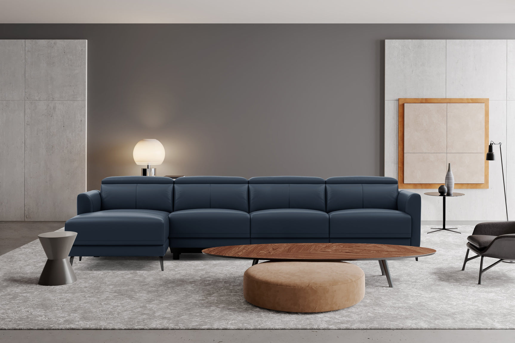 Andria Leather Reclining Sectional Sofa