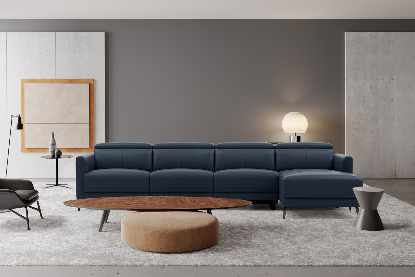 Andria Leather Reclining Sectional Sofa