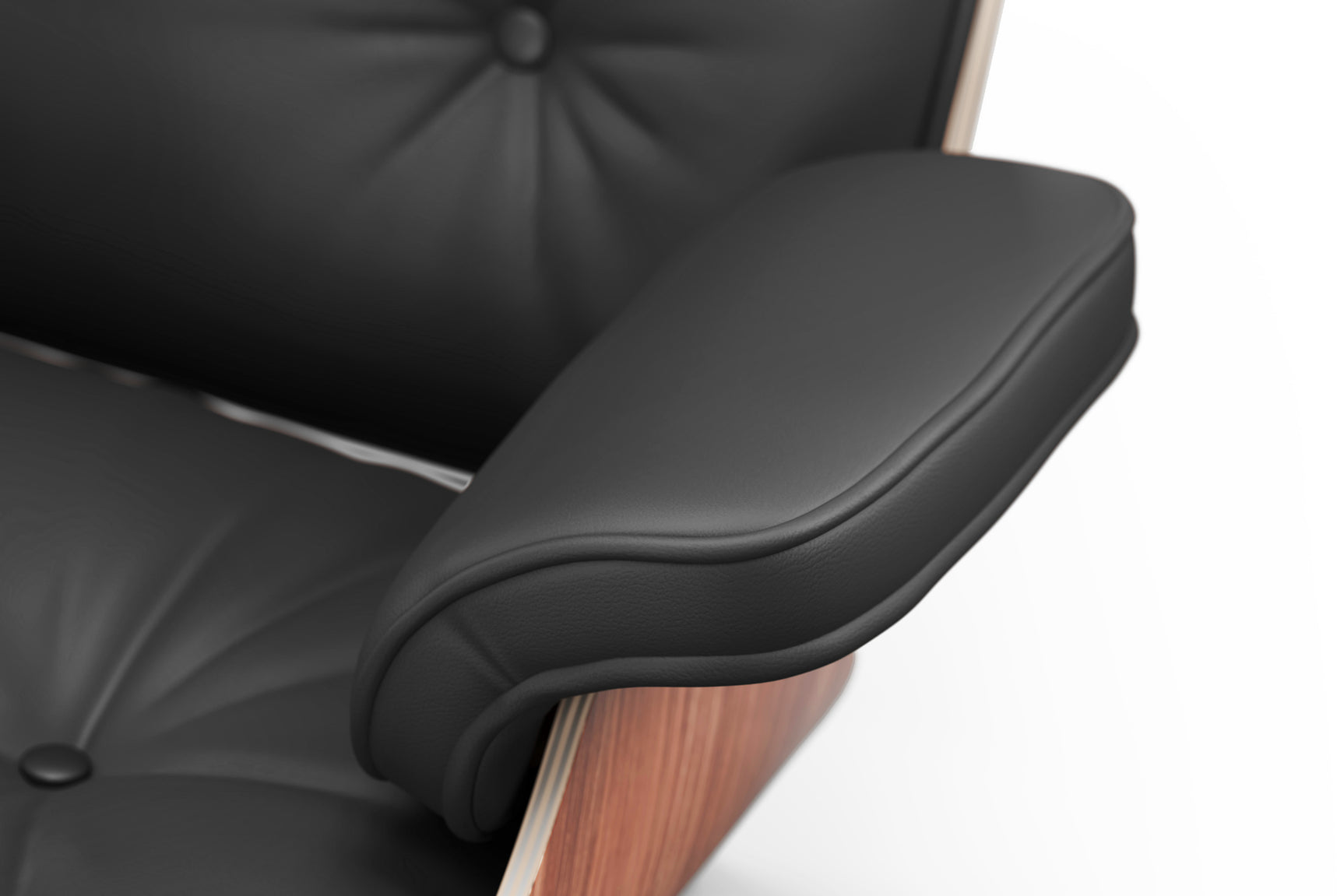 Fauteuil et pouf en cuir Armoni