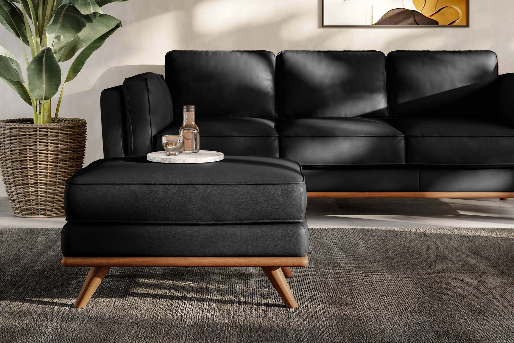 Artisan Leather Ottoman