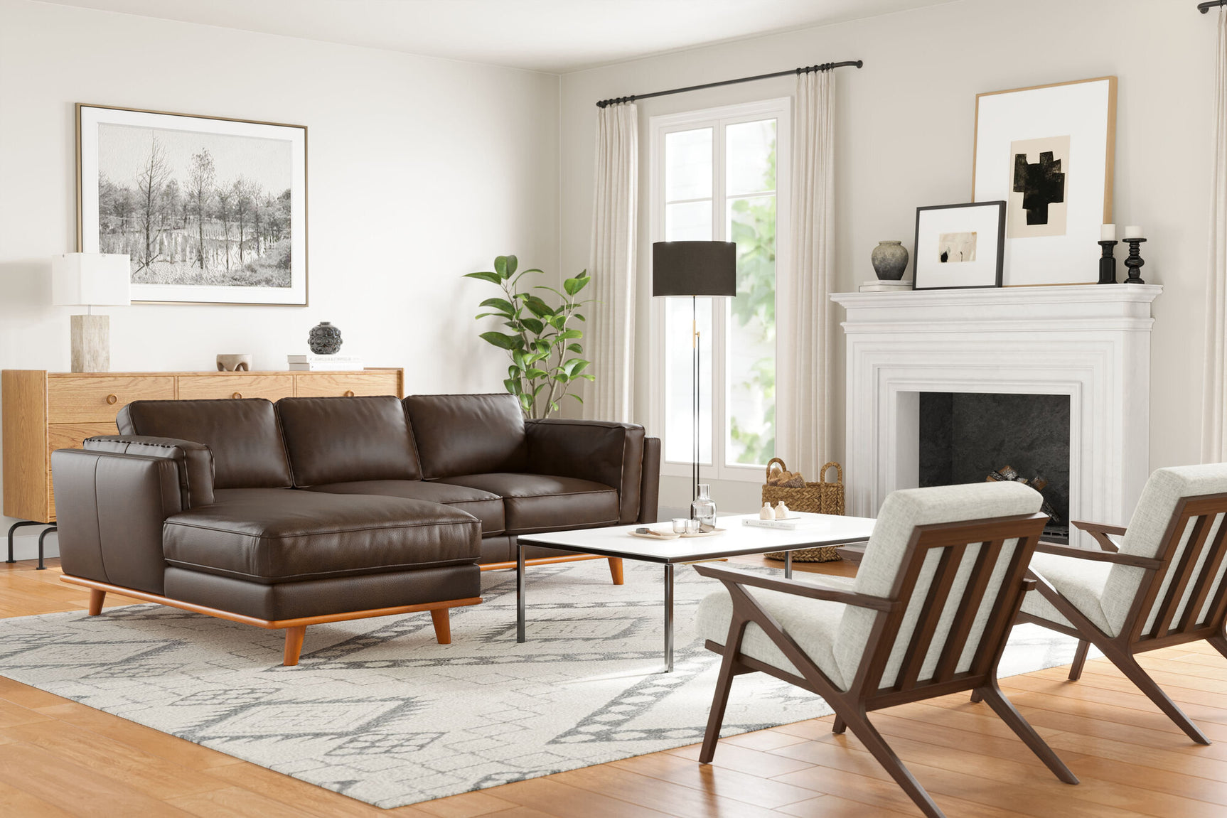 Canapé sectionnel en cuir artisanal