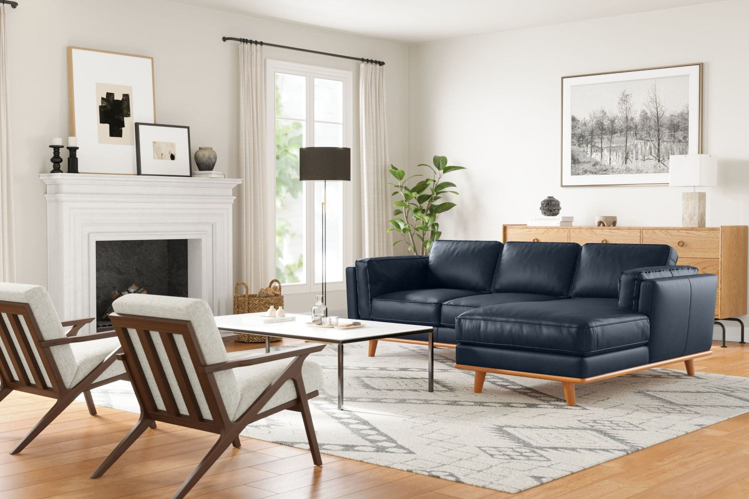 Canapé sectionnel en cuir artisanal