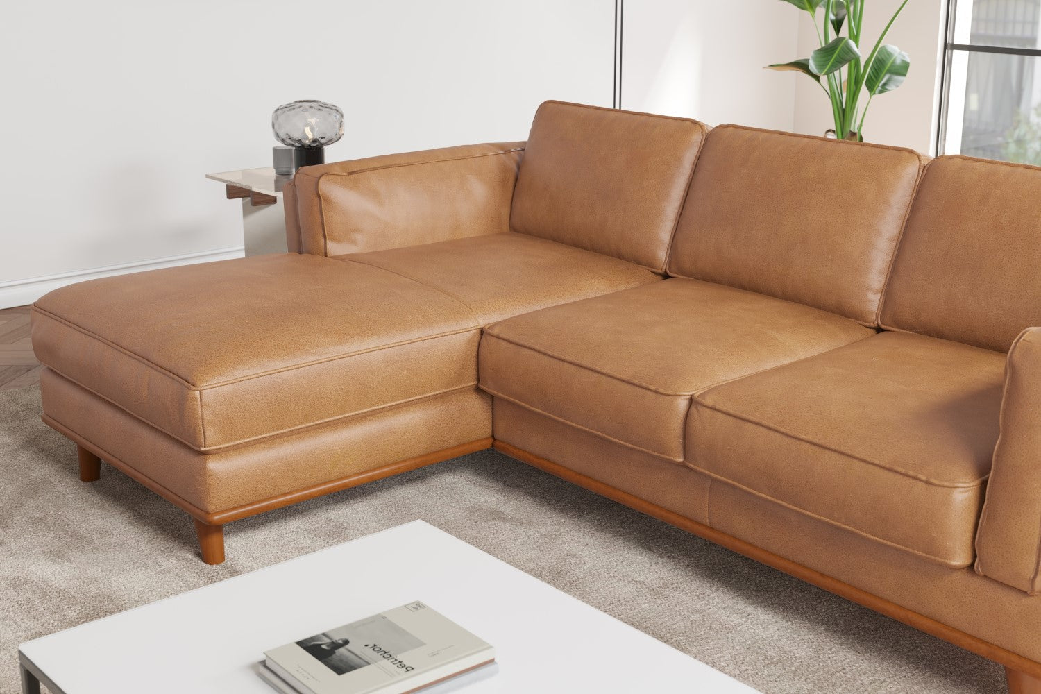 Canapé sectionnel en cuir artisanal