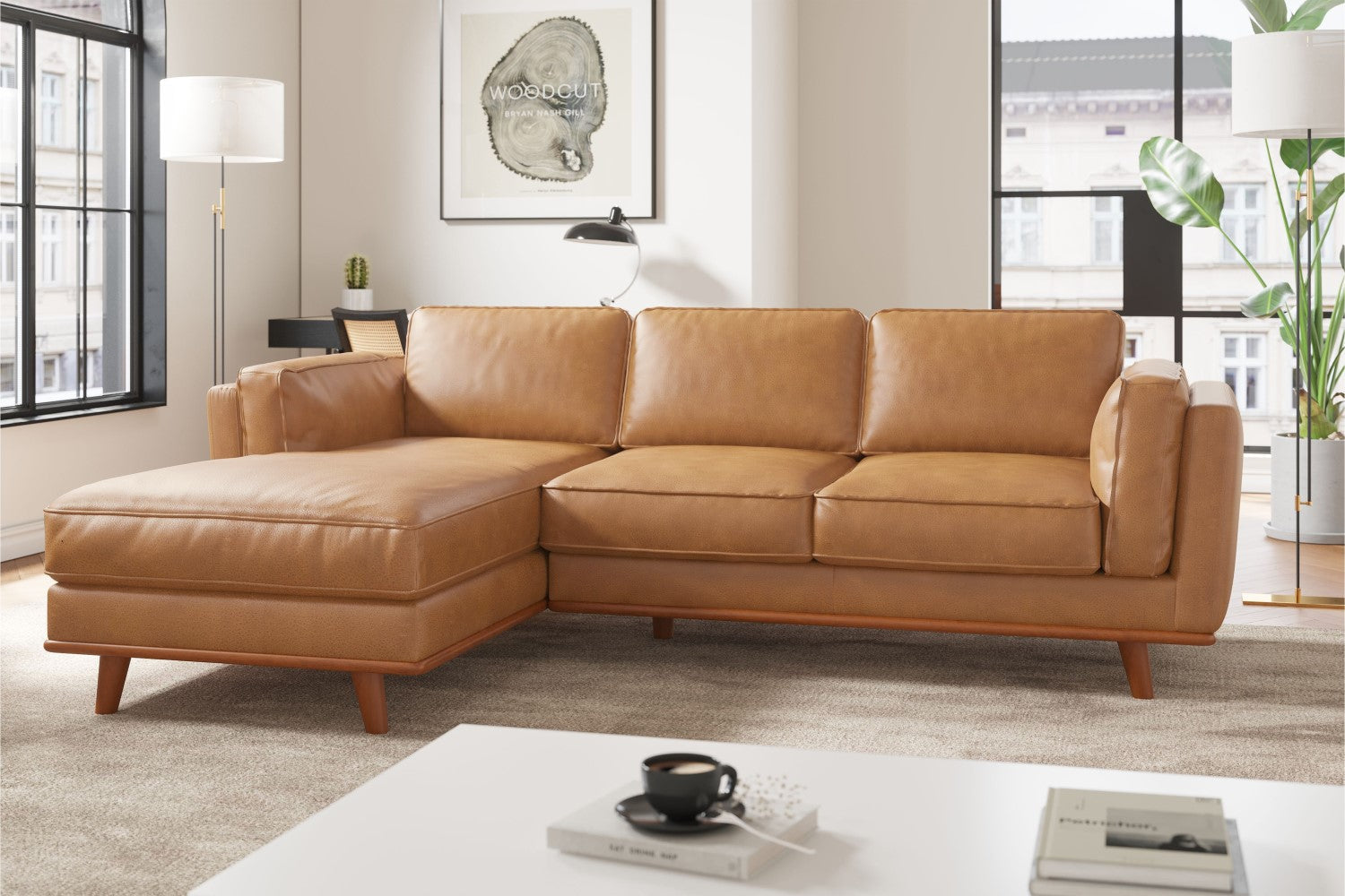 Canapé sectionnel en cuir artisanal