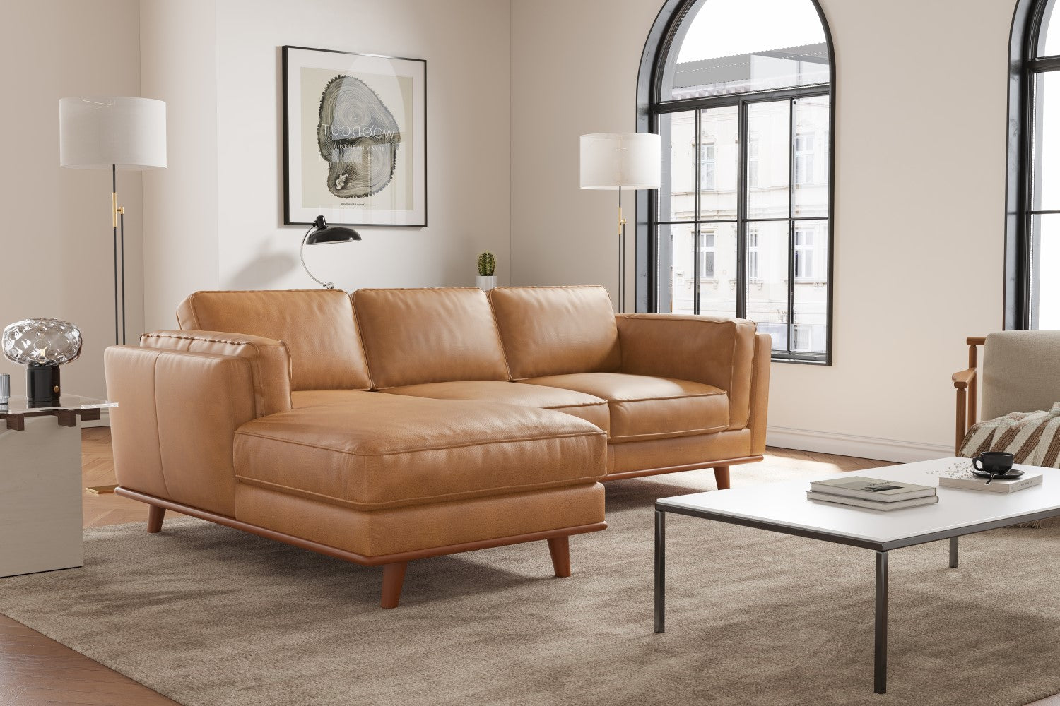 Canapé sectionnel en cuir artisanal