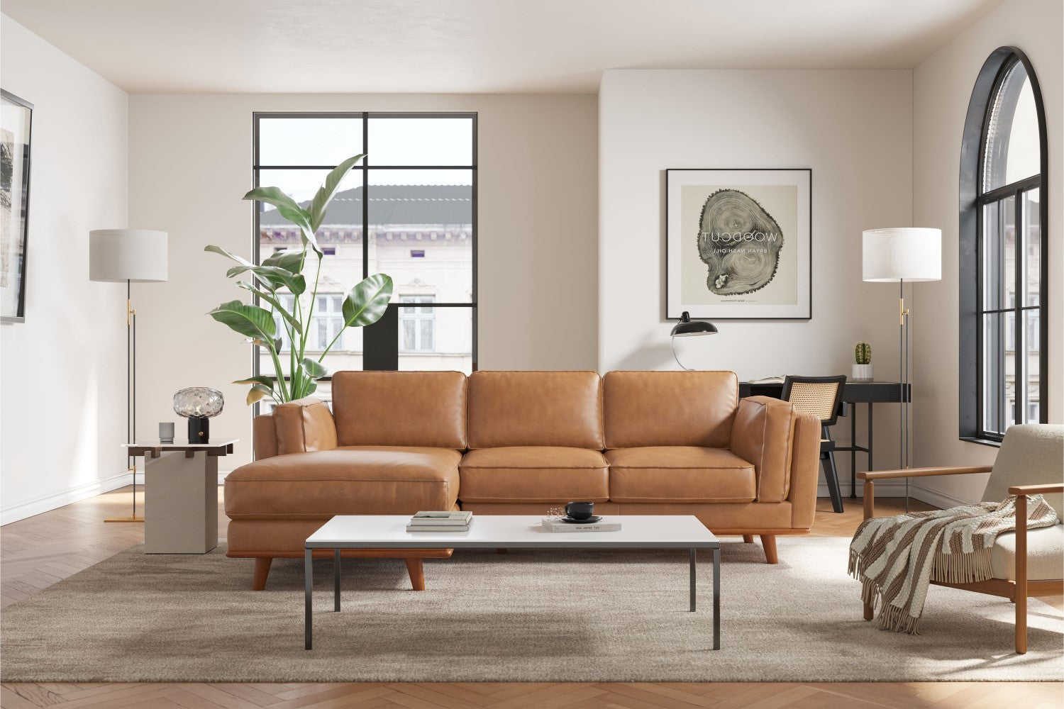 Canapé sectionnel en cuir artisanal