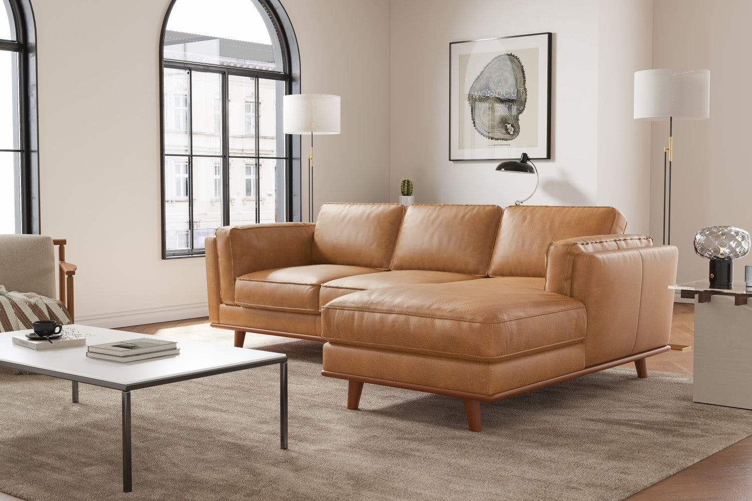 Canapé sectionnel en cuir artisanal