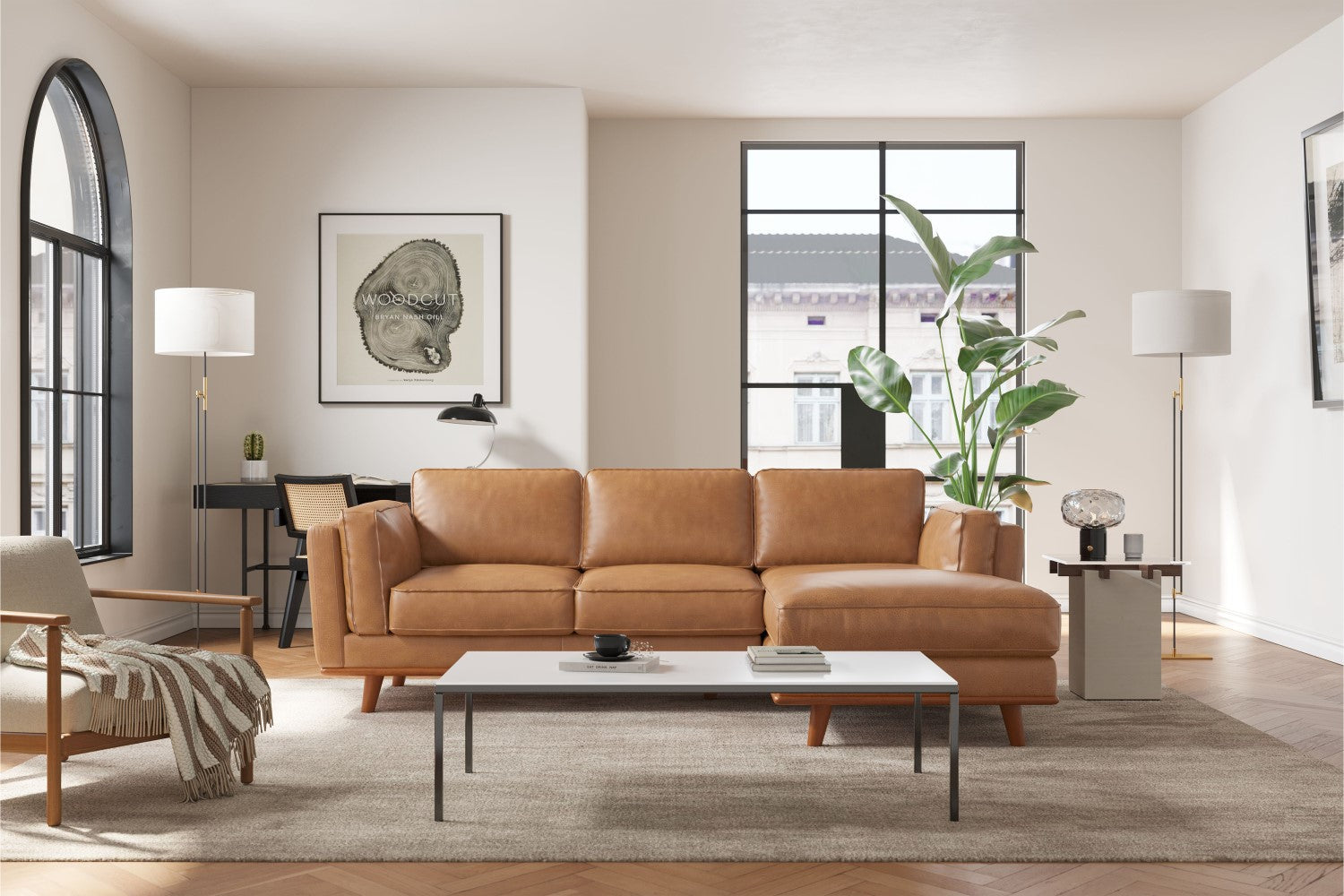 Canapé sectionnel en cuir artisanal