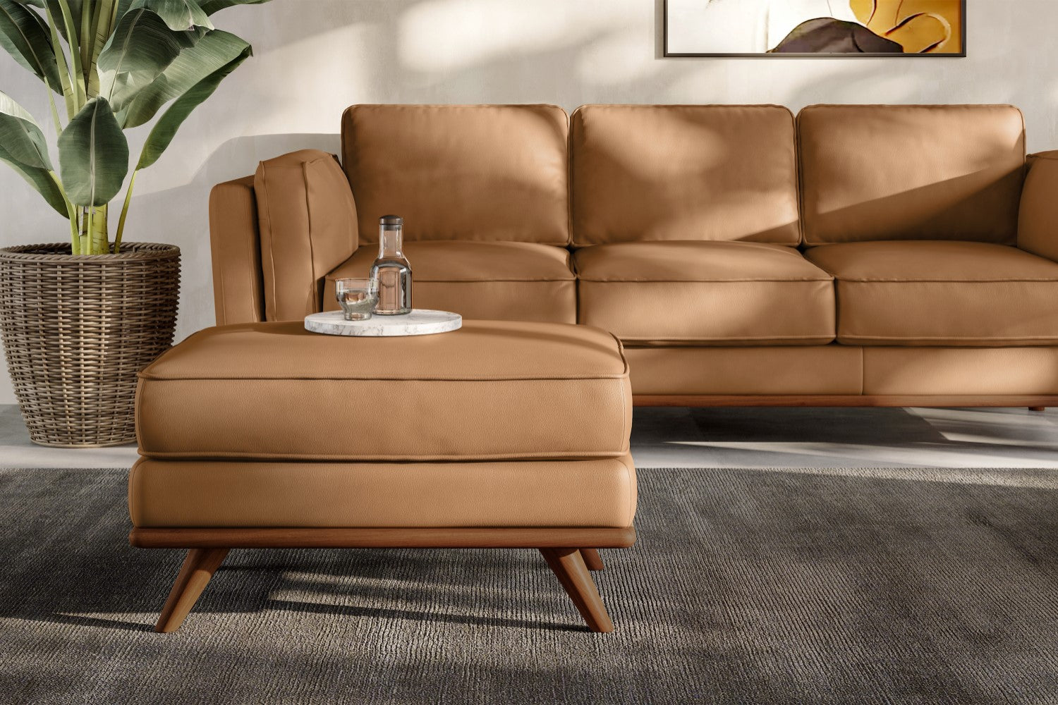 Artisan Leather Ottoman