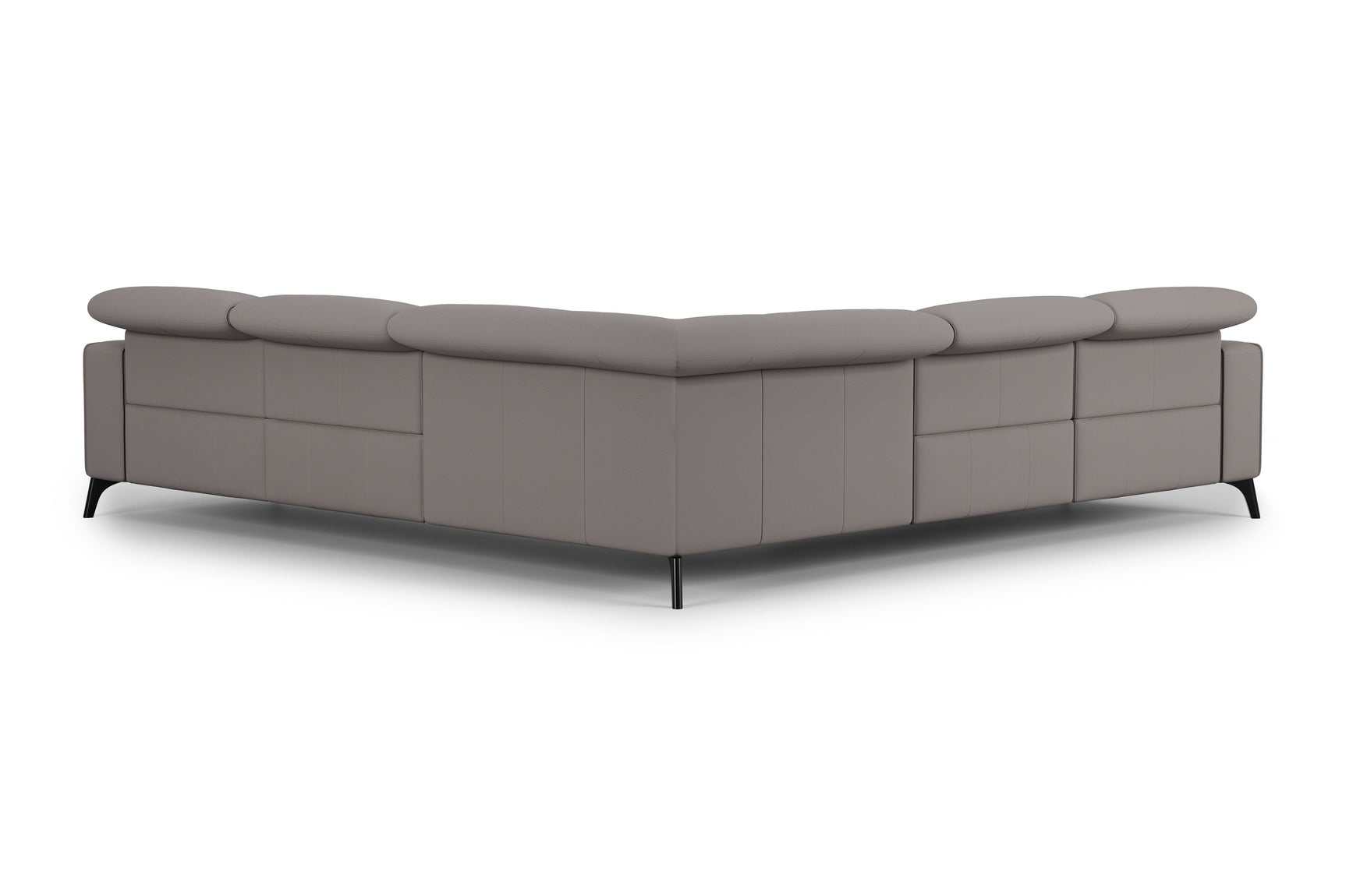 Canapé d'angle inclinable sectionnel en cuir Esther