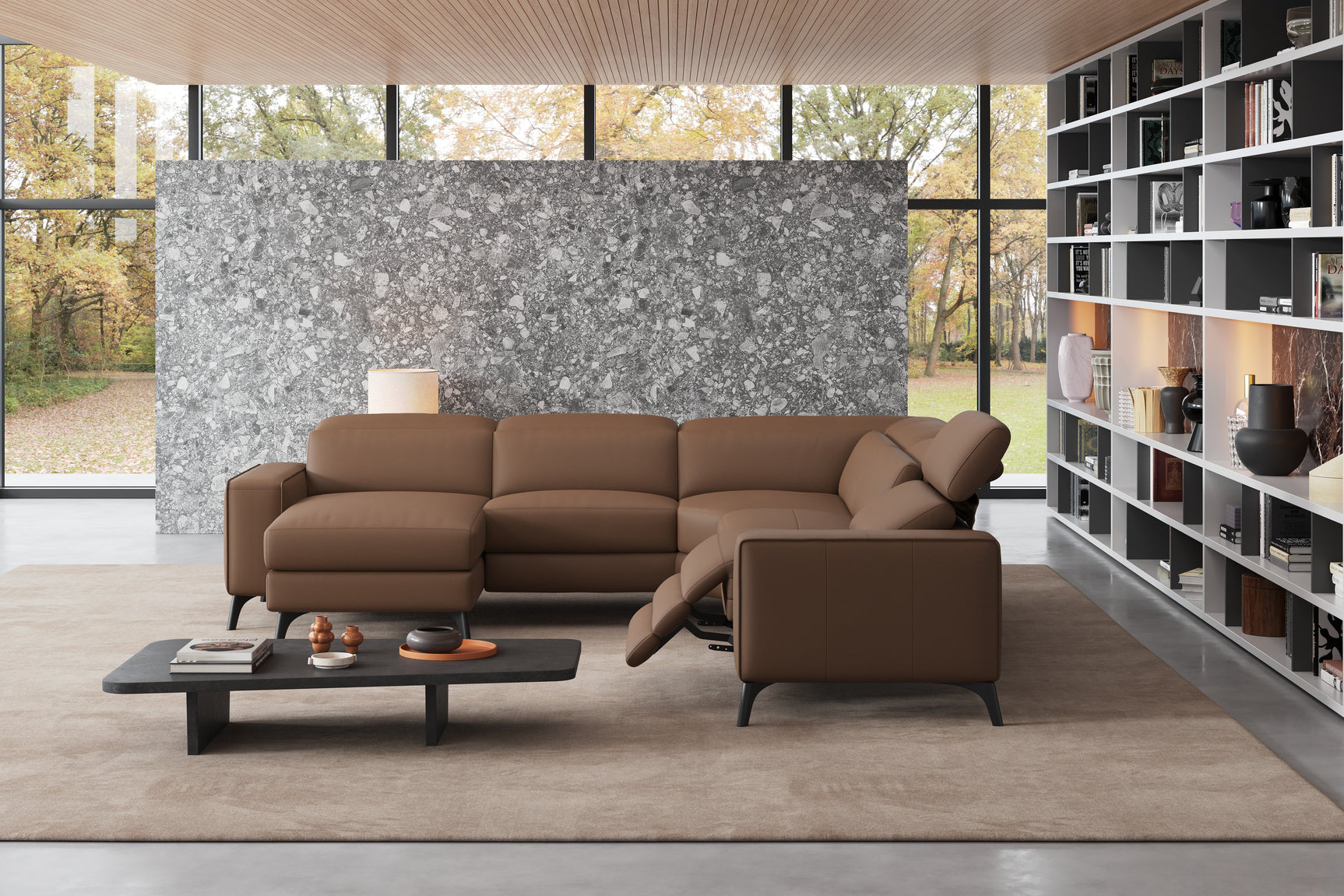 Esther Leather Corner Recliner Sectional Sofa