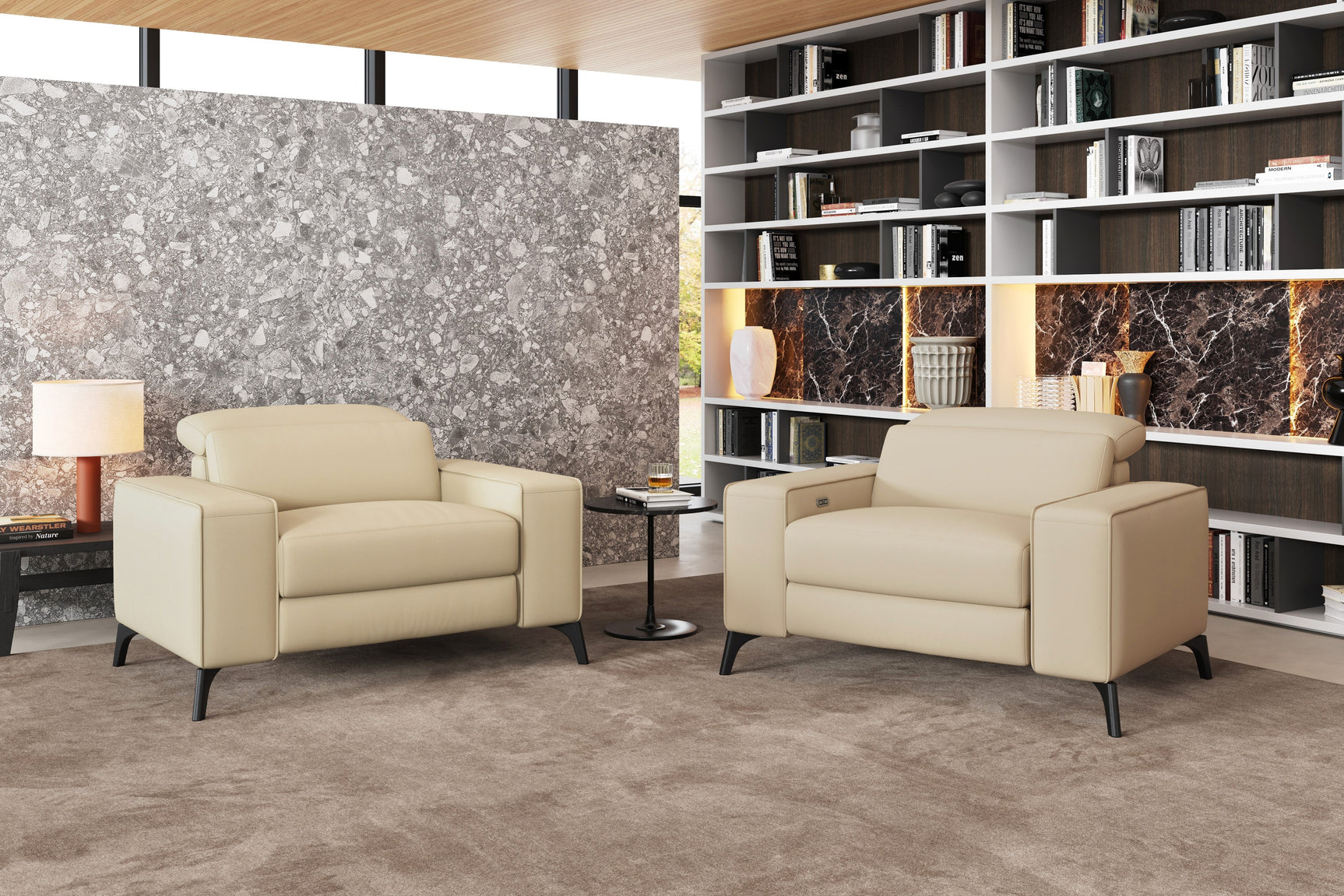 Fauteuil inclinable en cuir Esther