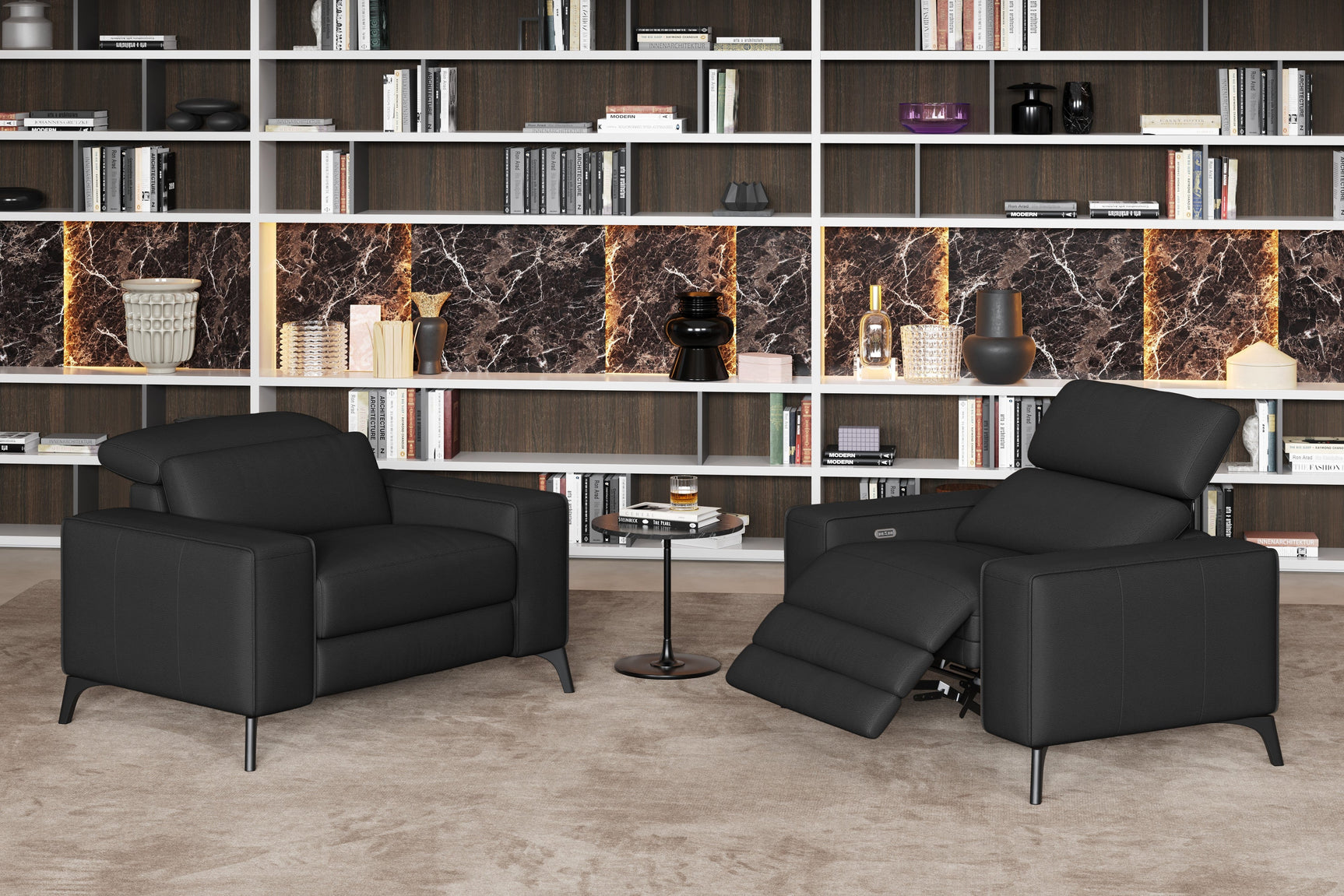 Fauteuil inclinable en cuir Esther