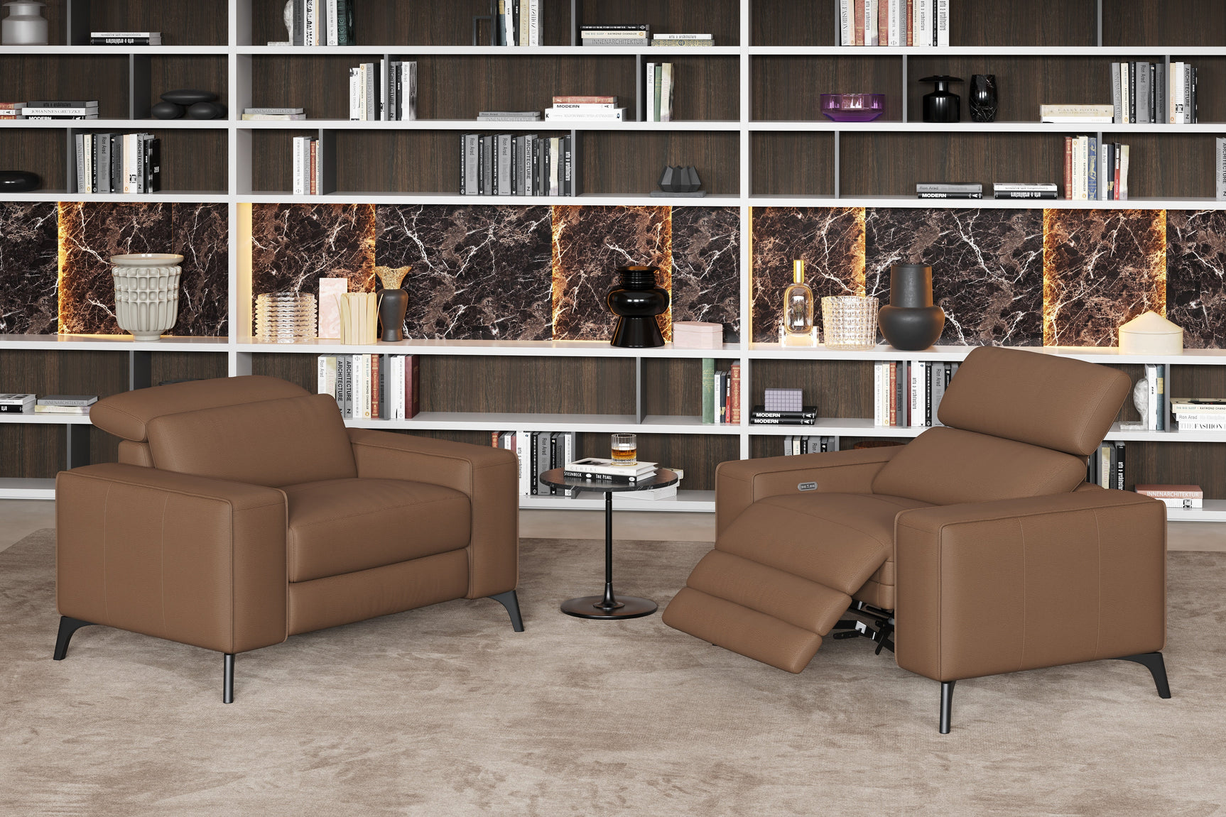 Fauteuil inclinable en cuir Esther