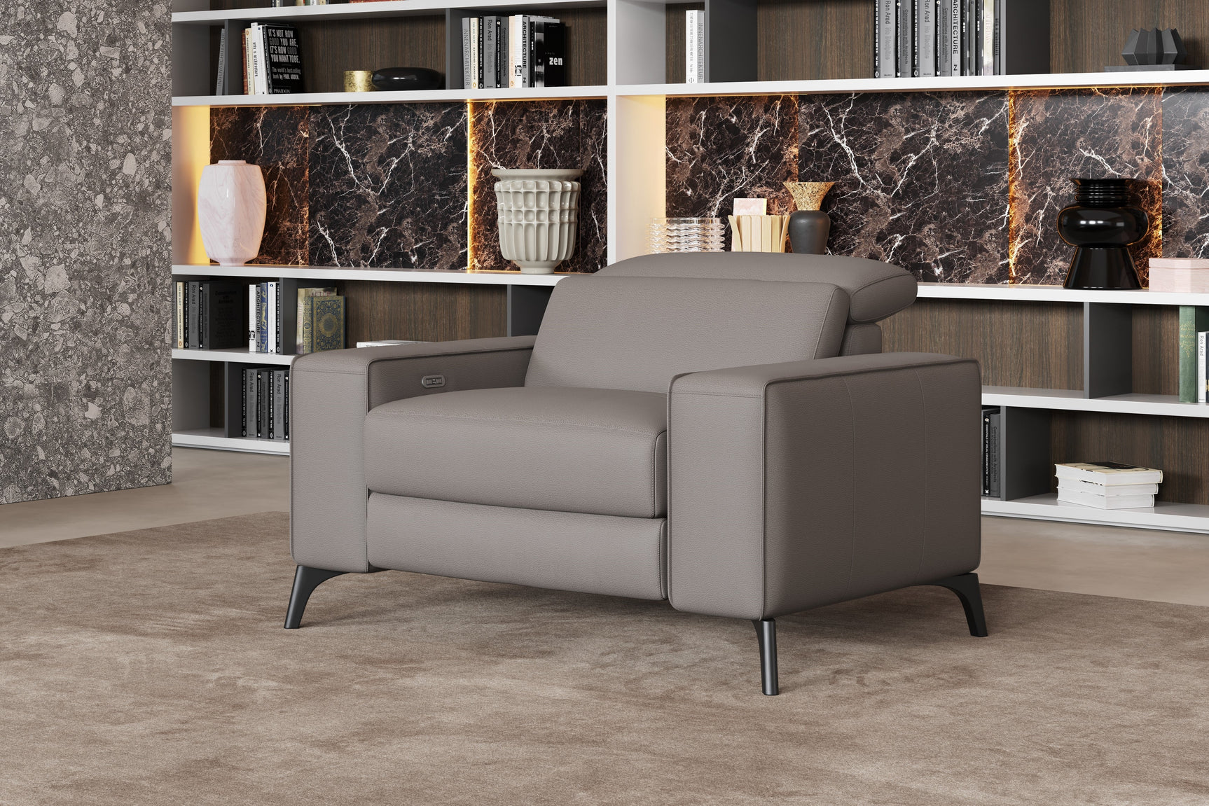 Fauteuil inclinable en cuir Esther
